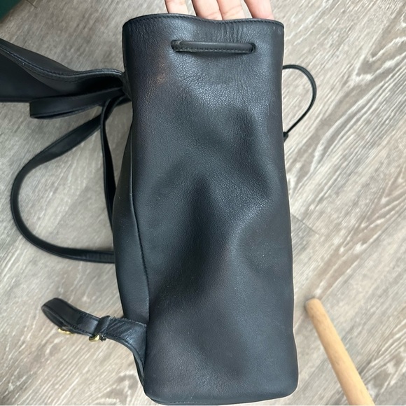 Coach Vintage leather drawstring medium sized backpack. Travel, dark academia main image 4